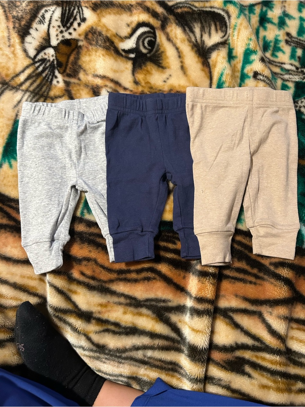 Carter's 3-Pack Baby Leggings in Gray, Navy & Tan